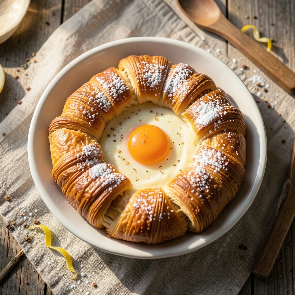 Croissant Egg Tarts Recipe: Flaky Layers Cradle Silky Egg Centers