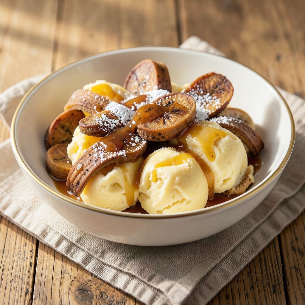 Banana Egg Dessert Recipe: Warm Spiced Custard With Caramelized Banana Swirls