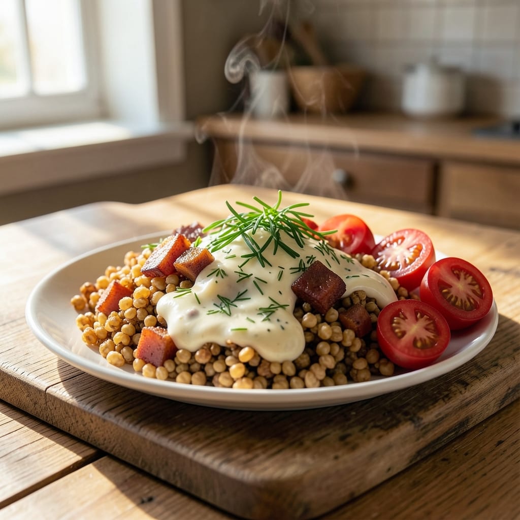 Egg Barley Farfel Recipe: Savory Toasted Bits With Herbed Yolk Magic