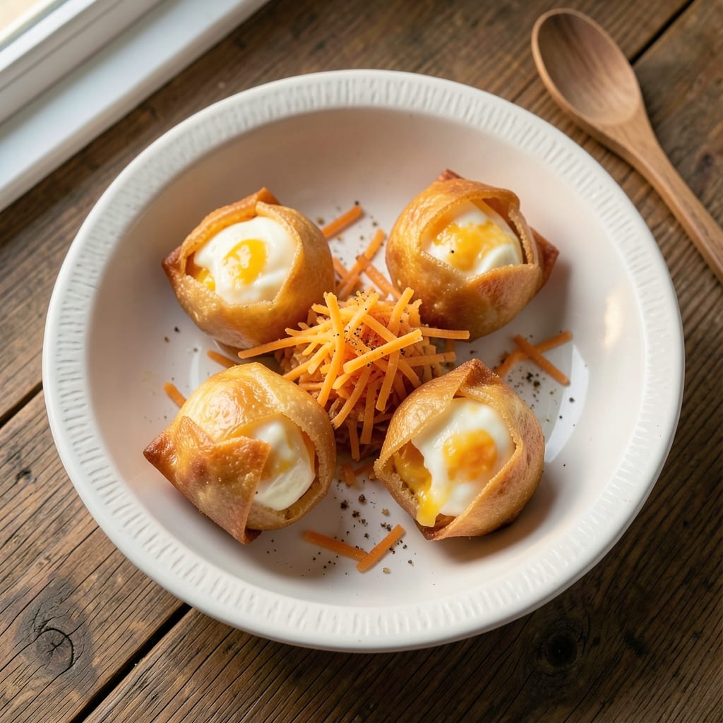 Cheese Scotch Eggs Recipe: Crispy Wonton Shells With Melty Cheese Surprise