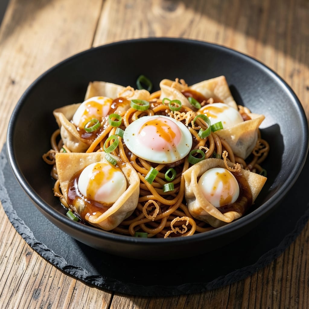 Chow Mein Noodle Egg Nests Recipe: Crispy Wonton Cups With Silky Scrambled Yolk Hearts