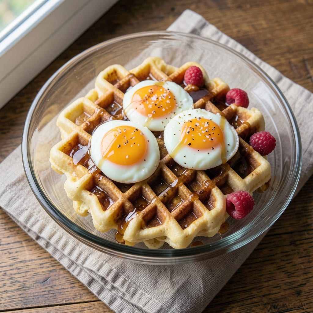 Banana Egg Waffles Recipe: Fluffy Stacks With Runny Yolk Magic