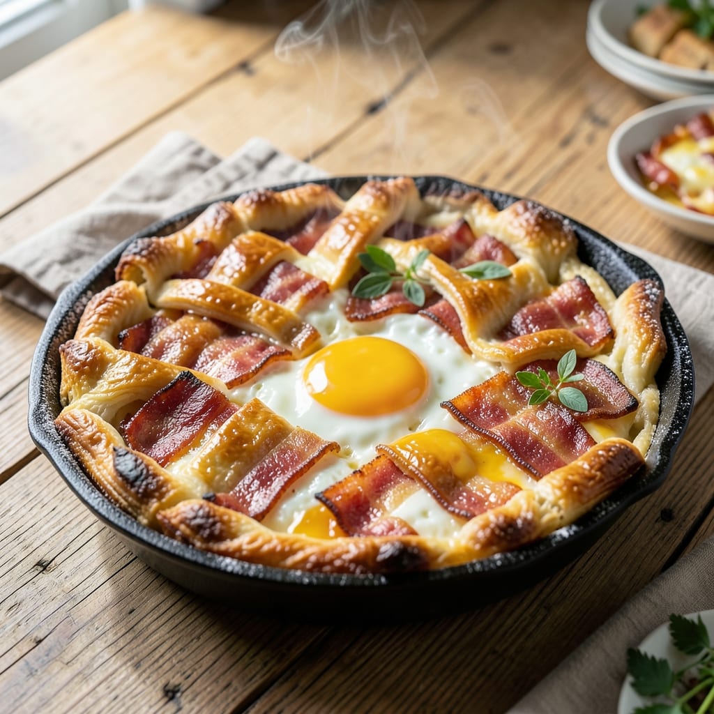 Bacon and Egg Pies Recipe Uk: Flaky Pastry Cradles Smoky Breakfast Filling