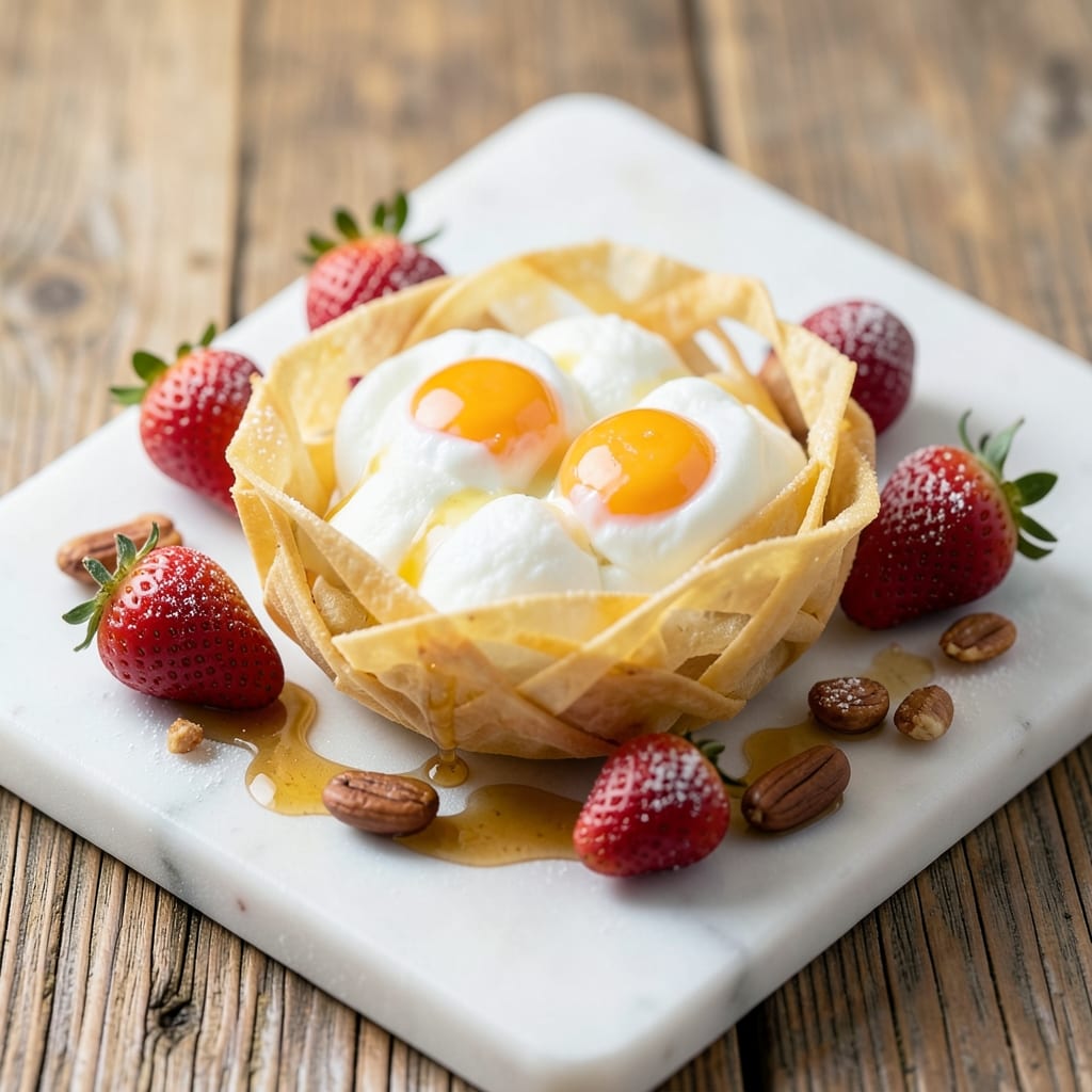 Cloud Egg Nest Recipe: Crispy Wonton Cups With Silky Poached Yolk Hearts