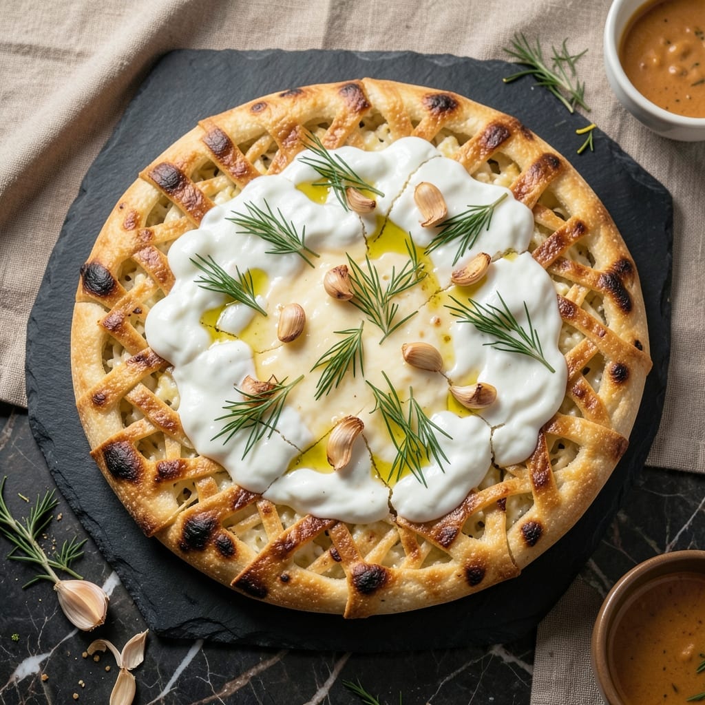 Cottage Cheese and Egg Pizza Recipe: Crispy Wonton Crust with Tangy Yogurt Topping