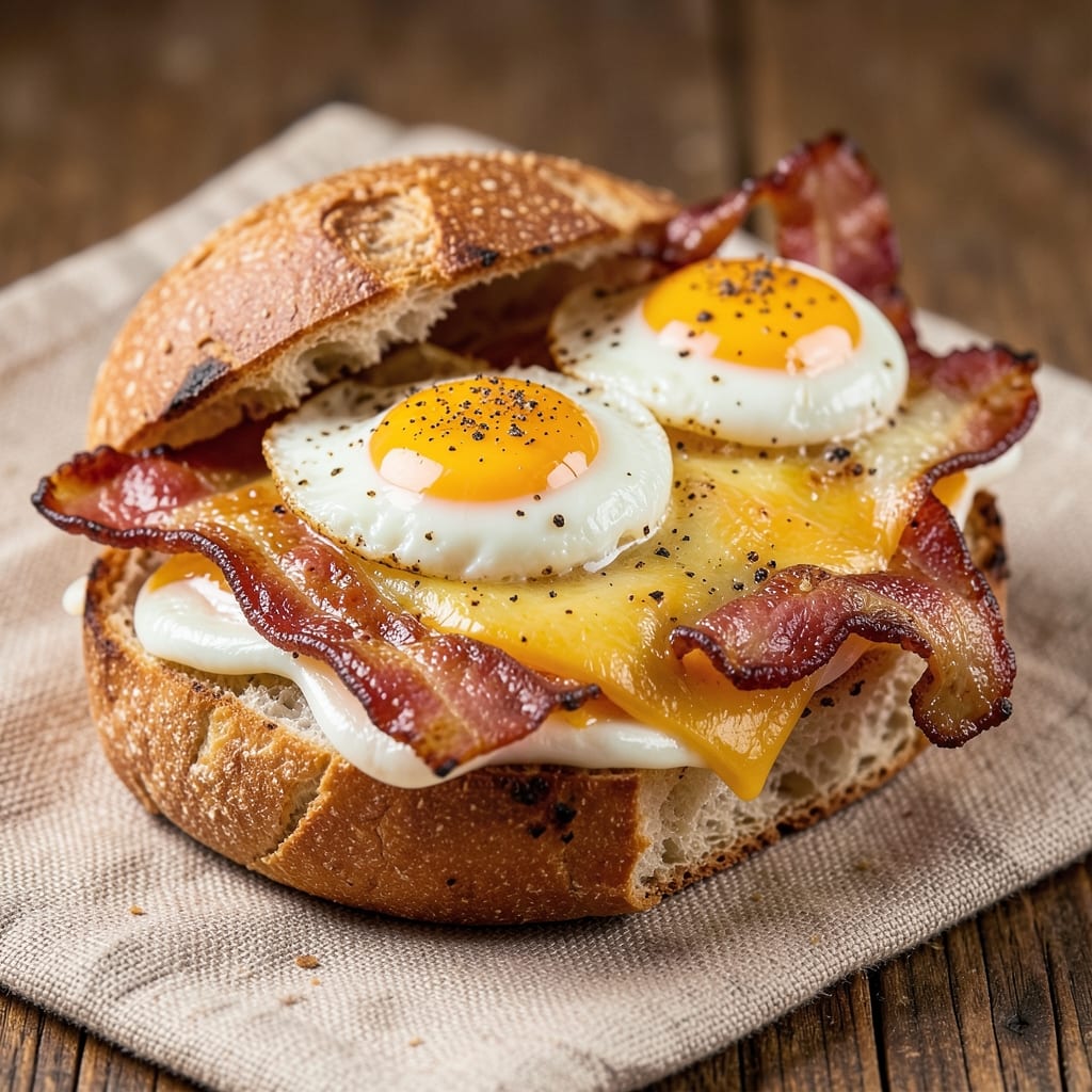 Bacon Egg Cheese Ciabatta Recipe: Crispy Toasted Bites with Melty Cheese Rivers