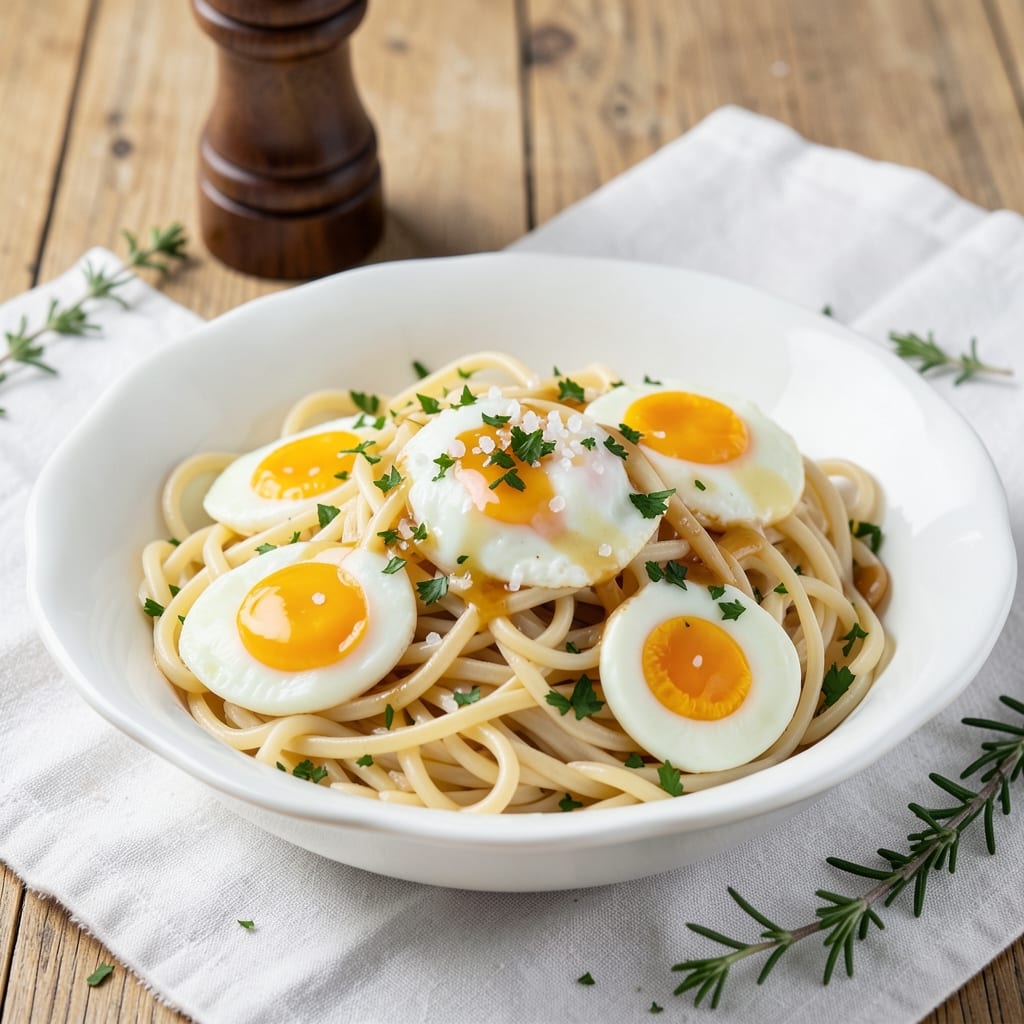 Buttered Egg Noodles Recipe With Egg Noodles: Crispy-Fried Bites with Silky Yolk Hearts