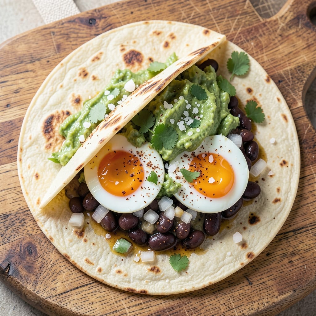 Egg And Bean Burrito Recipe: Spiced Black Bean and Egg Breakfast Wrap