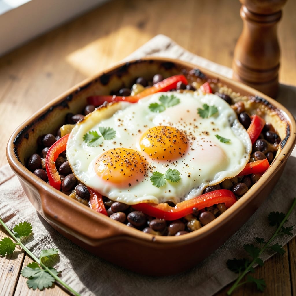 Black Bean and Egg Bake Recipe: Crispy Top, Creamy Centers, One-Pan Magic