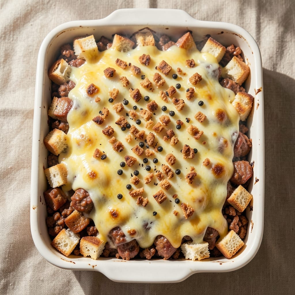 Breakfast Casserole Recipe With Sausage, Egg, Cheese, and Bread: One-Pan Hearty Breakfast in 30 Minutes