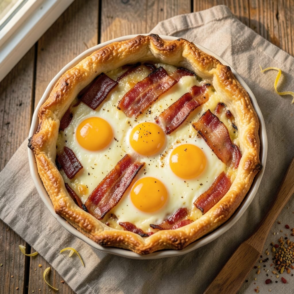 Egg and Bacon Pie Recipe Australia: Flaky Crust Hugs Smoky Breakfast Filling