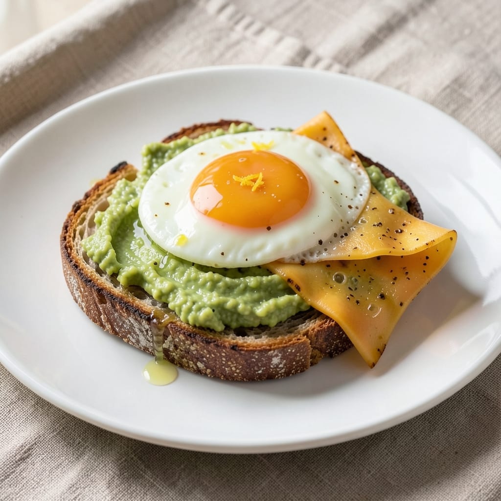 Avocado Toast Recipe with Egg and Cheese: Crispy Toast Cradles Silky Yolk Magic