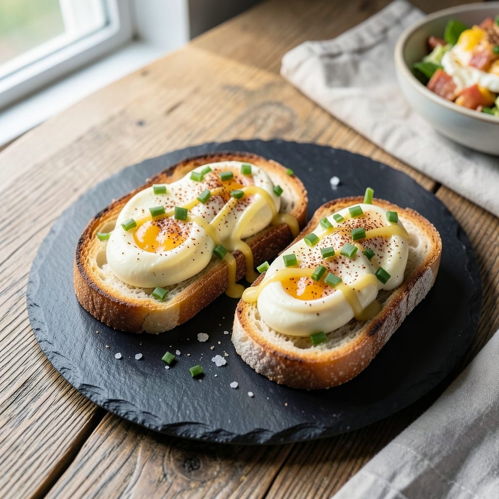 Deviled Egg Toast Recipe: Crispy Croutons Hugging Silky Yolk Bites