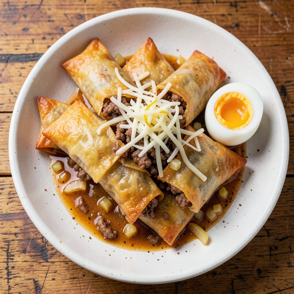 Donair Egg Rolls Recipe: Crispy Wonton Shells Stuffed With Savory Egg and Cheese