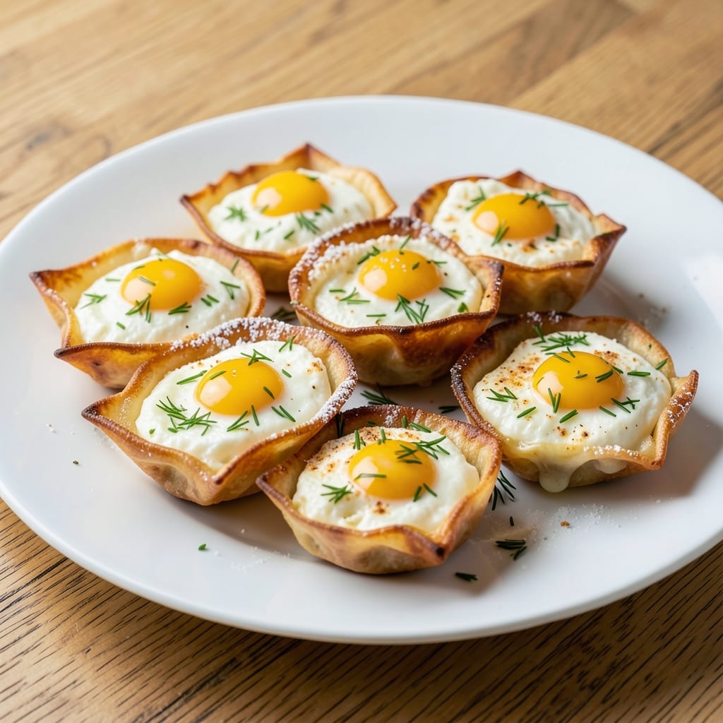 Cottage Cheese Egg Bites Recipe: Crispy Wonton Cups With Herbed Yolk Surprises