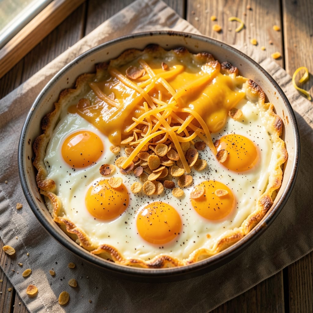Egg Bake With Corn Flakes Recipe: Crunchy Top, Silky Egg Rivers