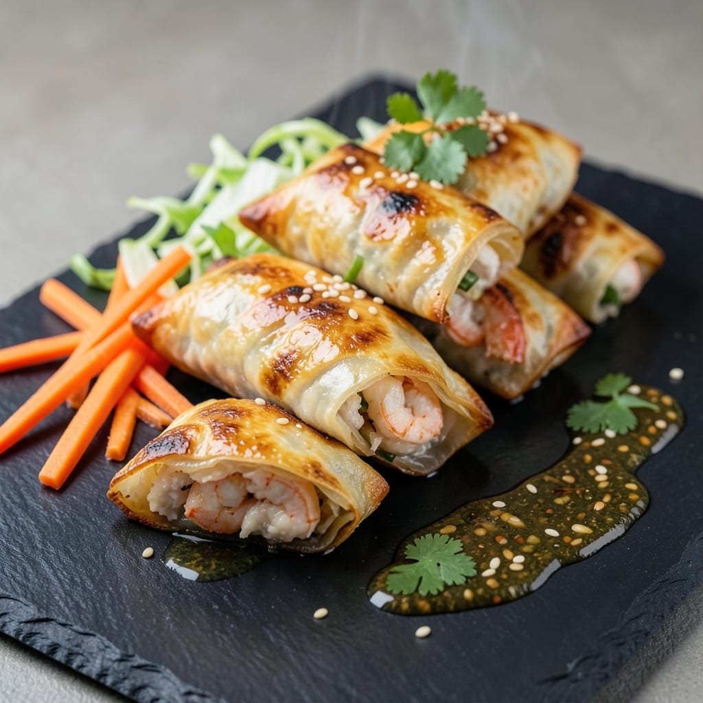 Chicken and Shrimp Egg Rolls Recipe: Crispy Wonton Cups With Silky Scrambled Centers