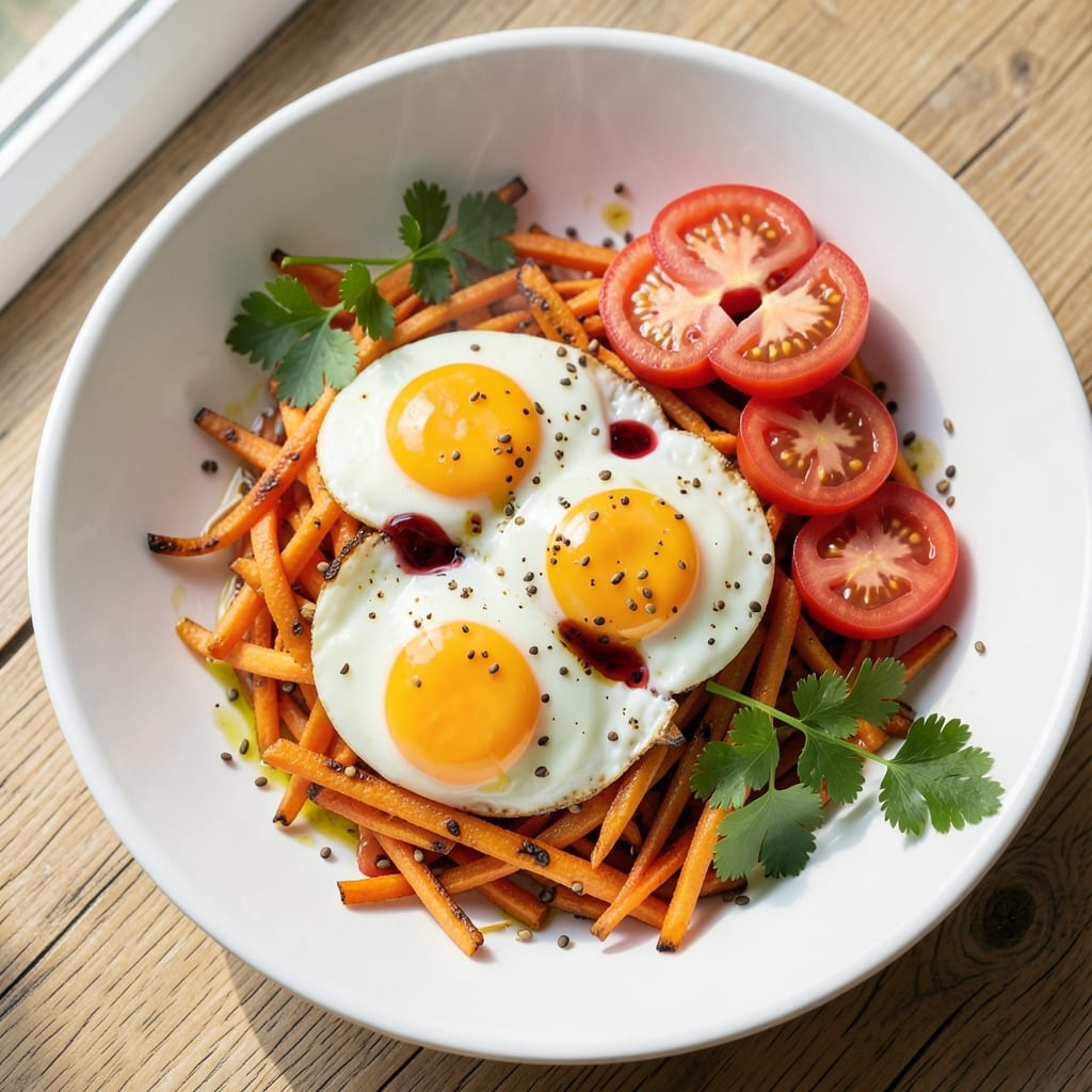 Carrot Tomato Egg Recipe: Savory Scramble With Sweet-Spiced Crunch