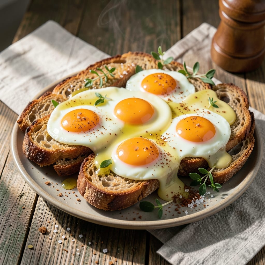 Egg and Sourdough Recipe: Crispy Crust, Silky Yolk Magic in One Pan
