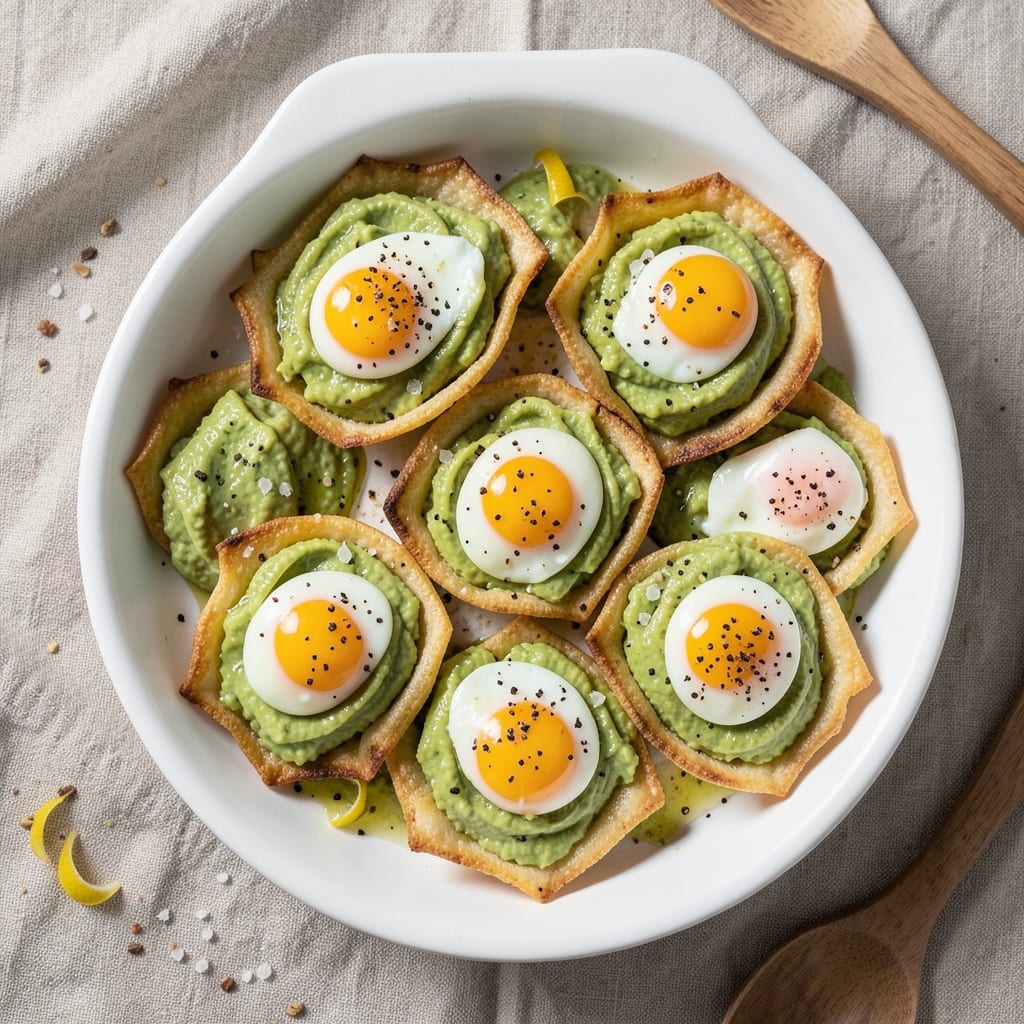 Avocado Egg Cups Recipe: Crispy Wonton Crusts with Creamy Avocado Hearts
