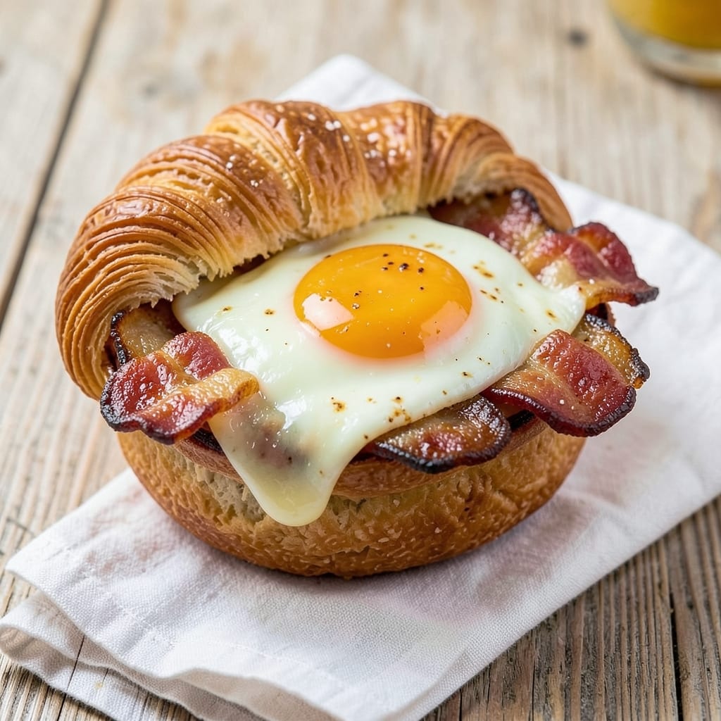 Bacon, Egg, and Cheese McMuffin Recipe: Fluffy Eggs and Crispy Croissants in 10 Minutes
