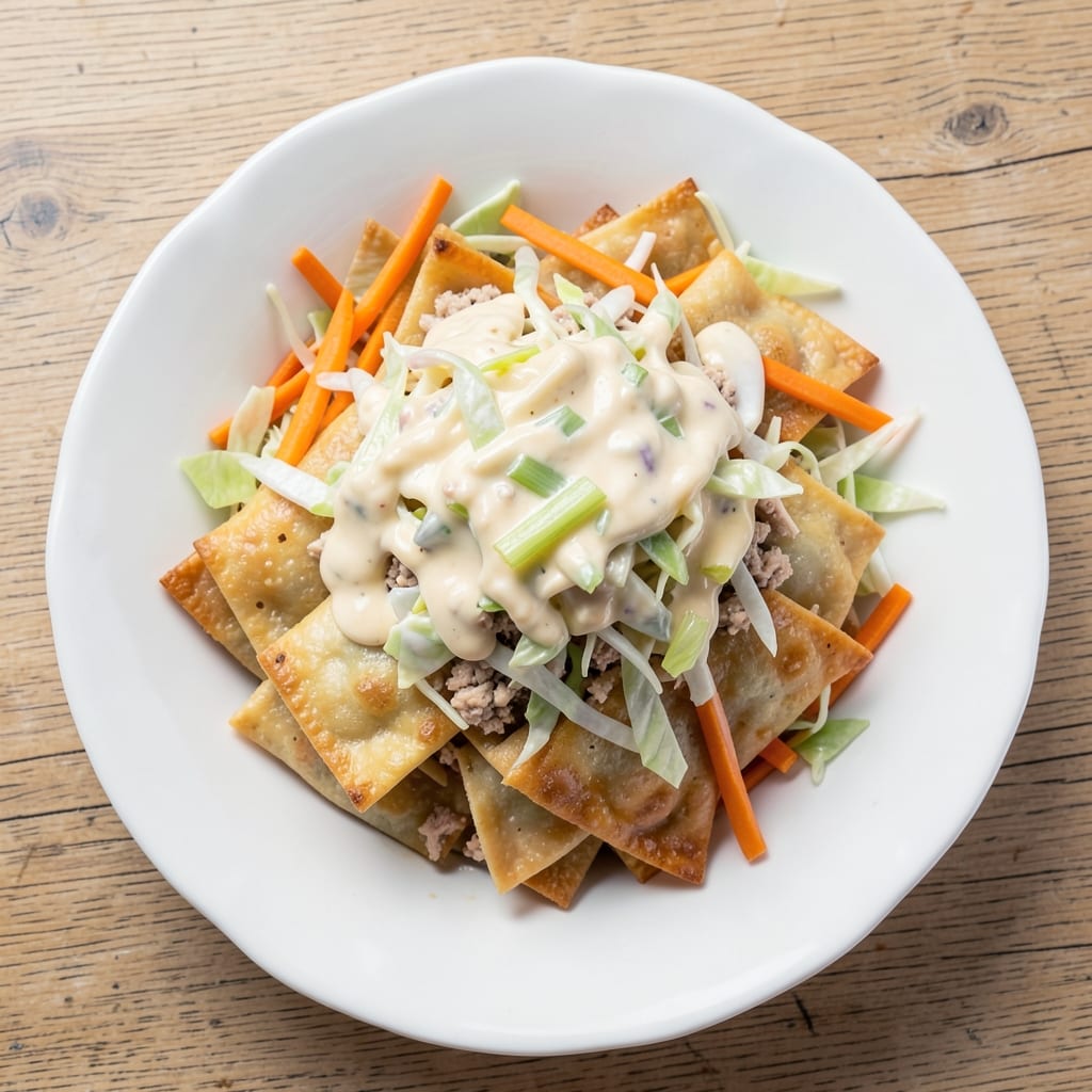 Easy Egg Roll in a Bowl Recipe With Coleslaw: Crispy Wonton Crunch Meets Tangy Slaw Twist