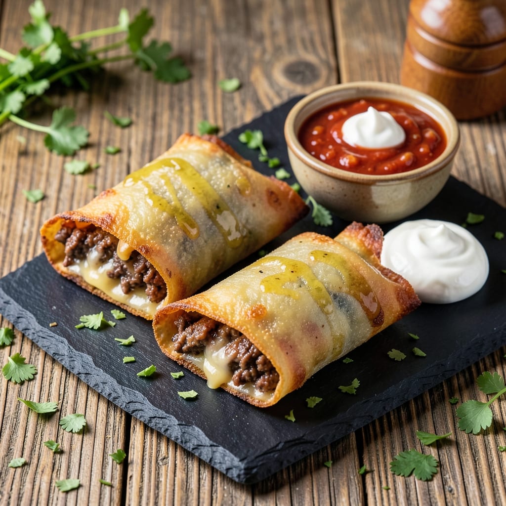 Crispy Taco Egg Rolls Recipe: Wonton Crunch Meets Spicy Scramble Magic