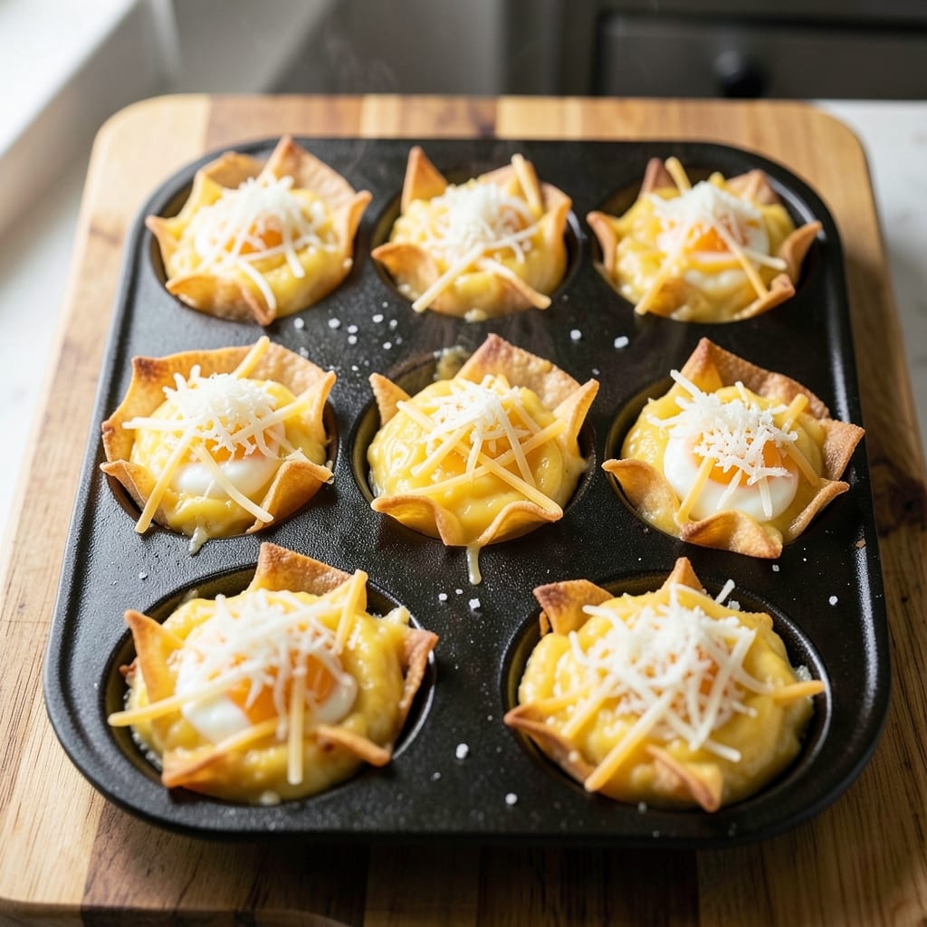 Bisquick Egg Muffins Recipe: Crispy Wonton Shells With Fluffy Scrambled Hearts
