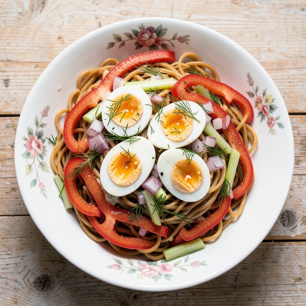 Cold Egg Noodle Salad Recipe: Zesty Herb Dressing That Stays Fresh All Day