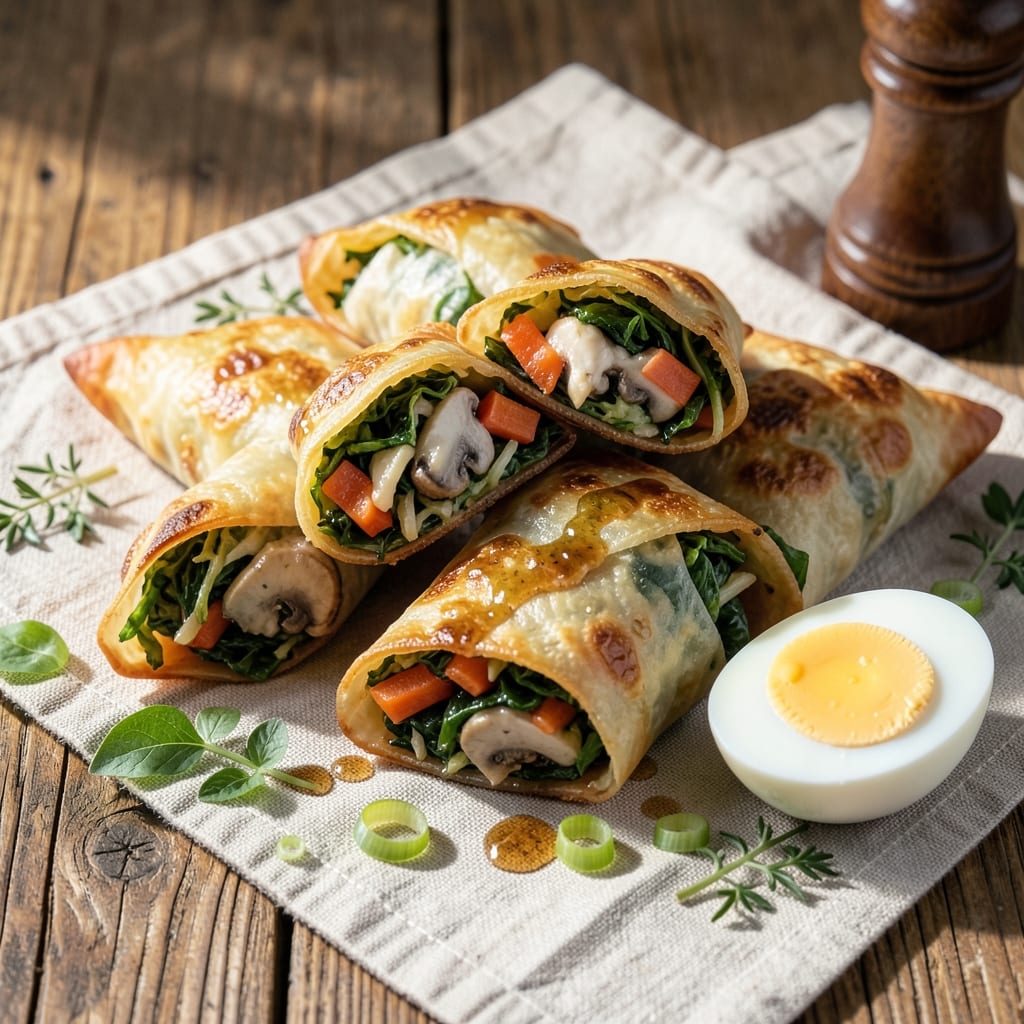 Best Homemade Vegetable Egg Rolls Recipe: Crispy Wonton Wraps With Silky Egg Centers