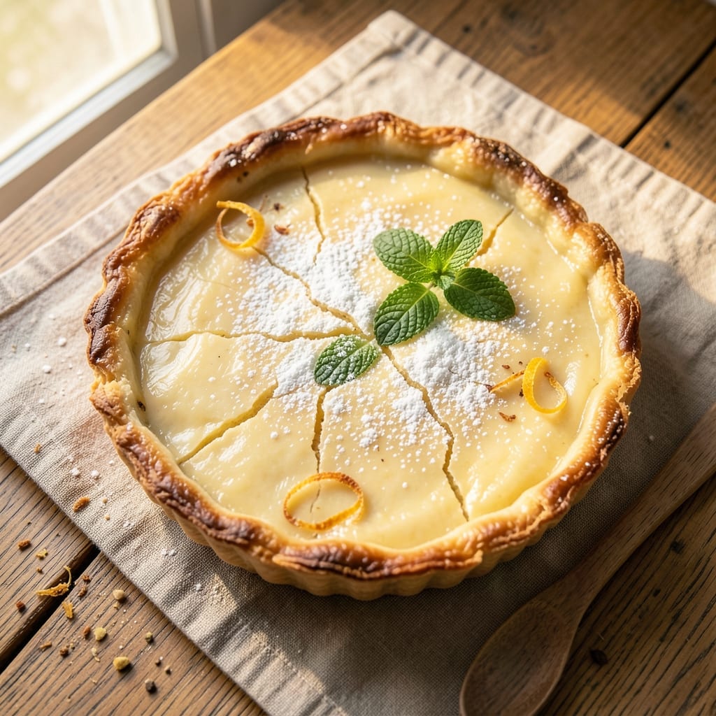 Baked Egg Custard Tart Recipe: Golden Crust, Silky Centers, No Cracking