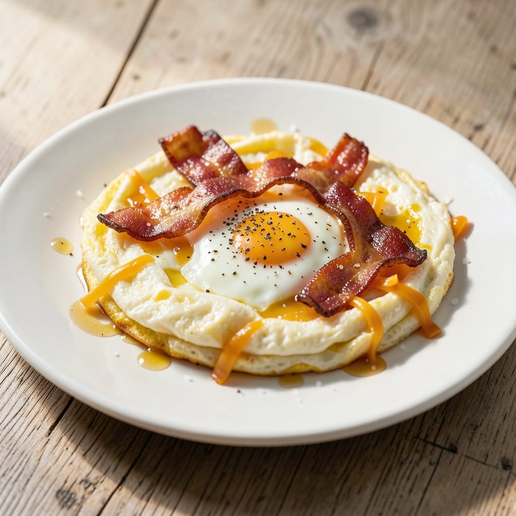 Egg and Bacon Omelet Recipe: Crispy Bacon Layers and Fluffy Eggs