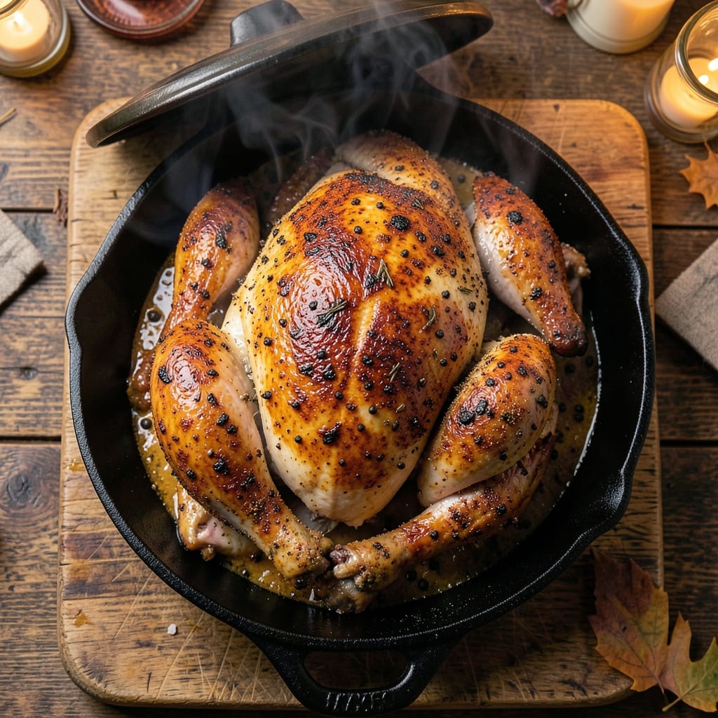Big Green Egg Thanksgiving Turkey Recipe: Smoky-Crisped Skin and Juicy Core in One Cast Iron