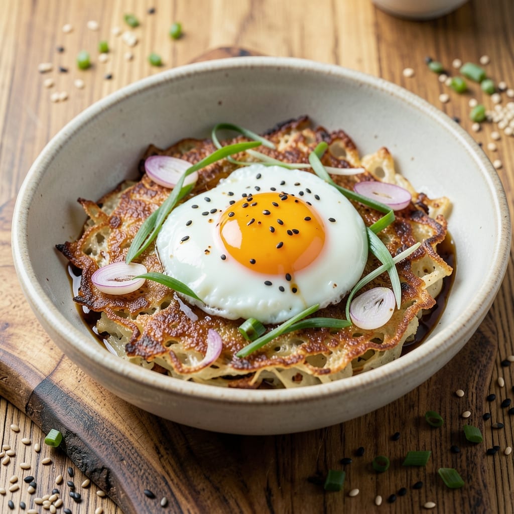 Cabbage Flour Egg Recipe: Crispy Wonton Crunch With Silky Egg Centers