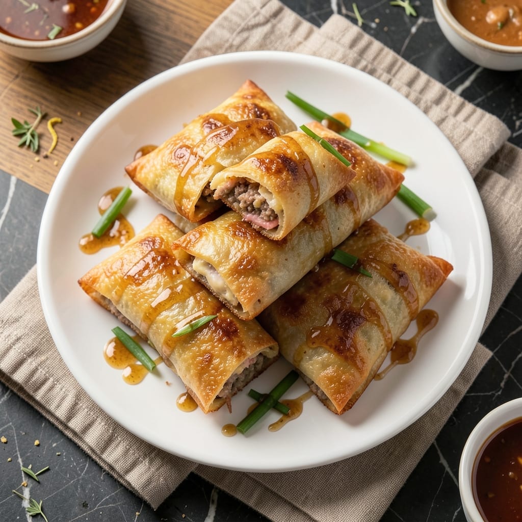 Beef Egg Roll Recipe Air Fryer: Crispy Wonton Shells With Runny Egg Magic
