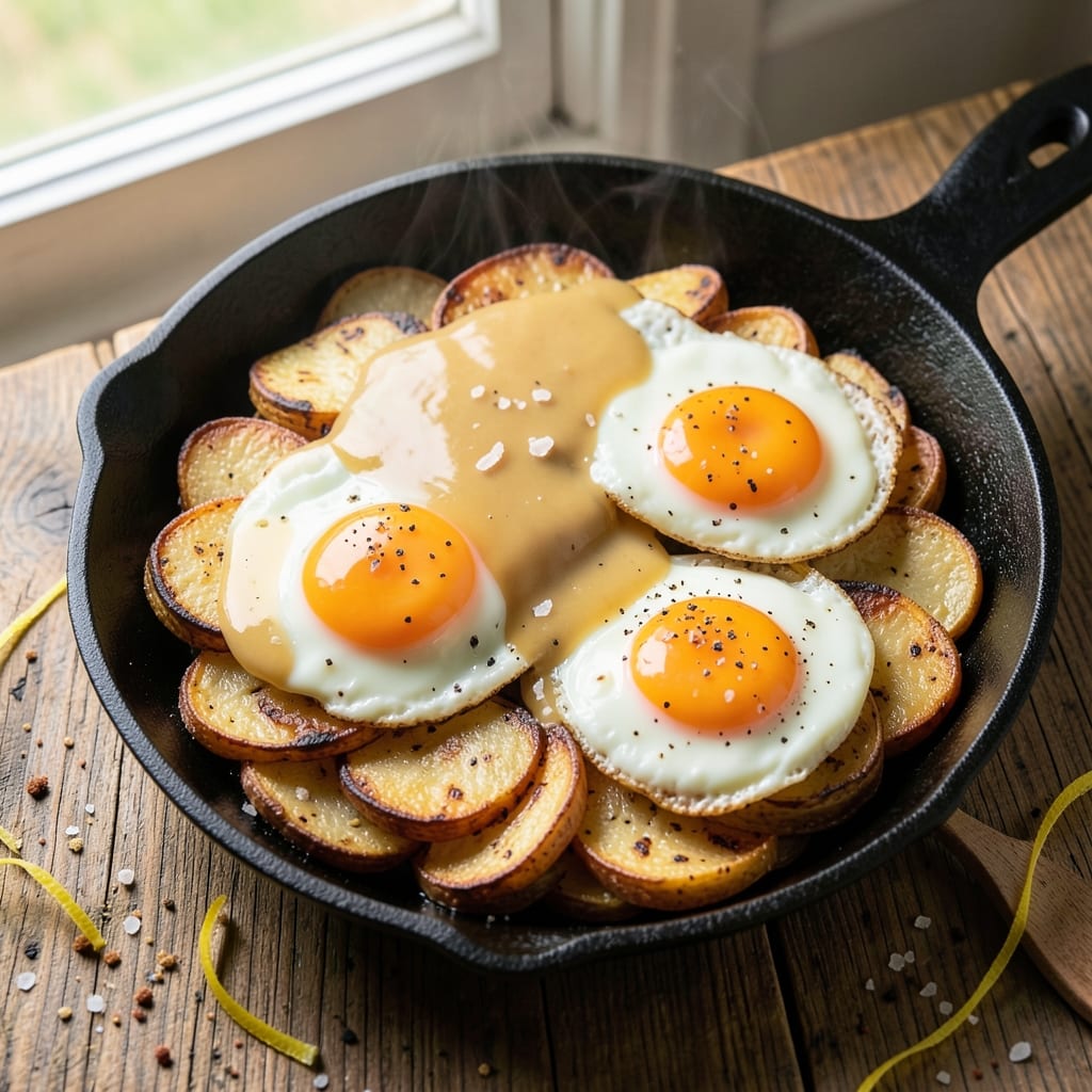 Egg and Potato Skillet Recipe: Crispy Hash Browns with Silky Scrambled Eggs