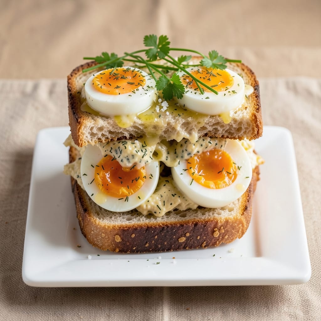 Devilled Egg Sandwich Recipe: Crispy Herb Crust Meets Silky Yolk Magic