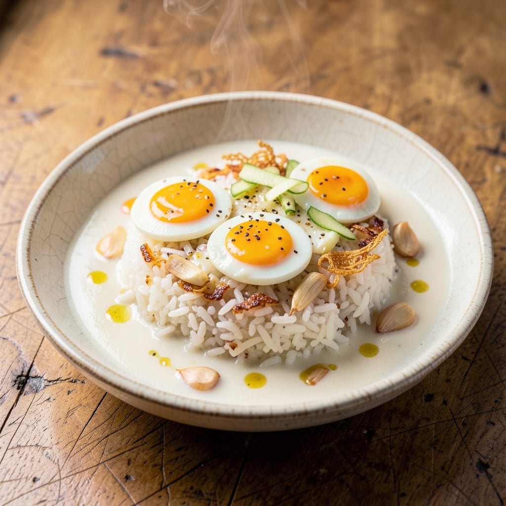 Egg Arroz Caldo Recipe: Silky Eggs Poached in Savory Coconut Rice
