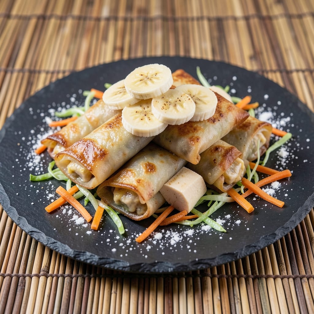 Banana Egg Roll Recipe: Crispy Wonton Shells Filled with Sweet Banana Cream