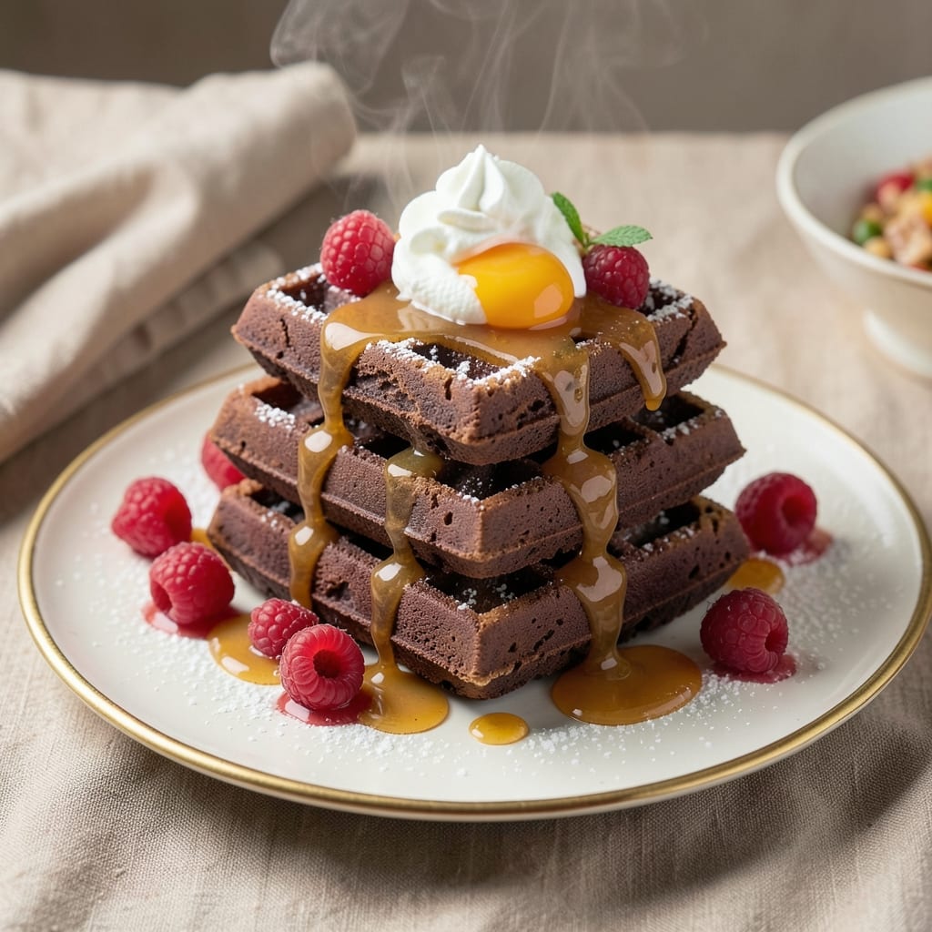 Chocolate Egg Waffles Recipe: Crispy Grid Iron Bites with Melty Centers