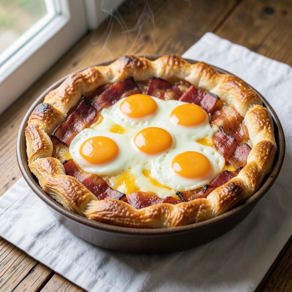Bacon and Egg Pie Recipe New Zealand: Savory Pastry With Crispy Edges and Runny Yolk Delight