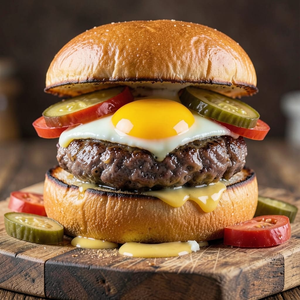 Burger Recipe With Egg Yolk: Crispy Patties and Runny Yolk Luxury