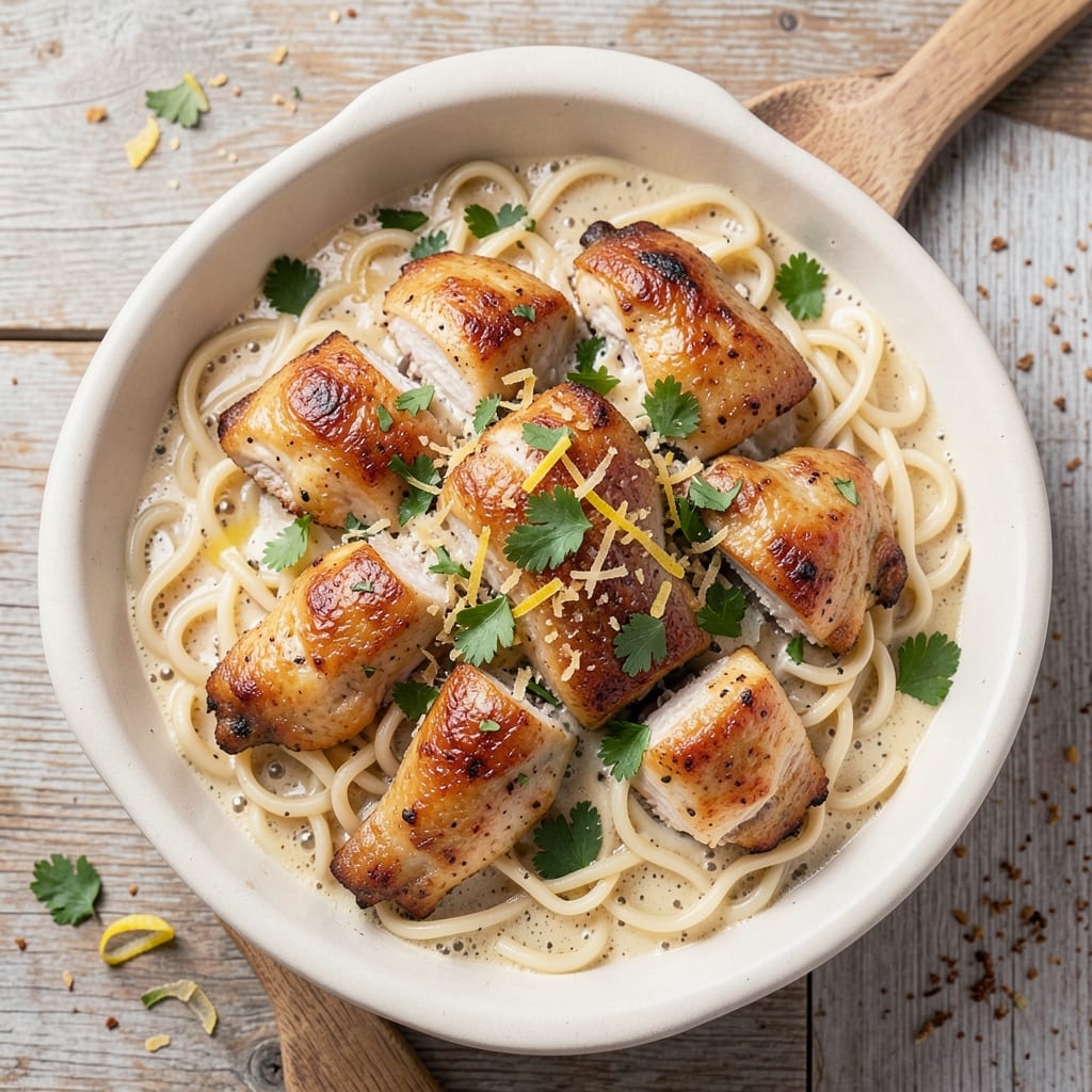 Baked Chicken and Egg Noodles Recipe: One-Pan Creaminess With Golden Crisp Edges