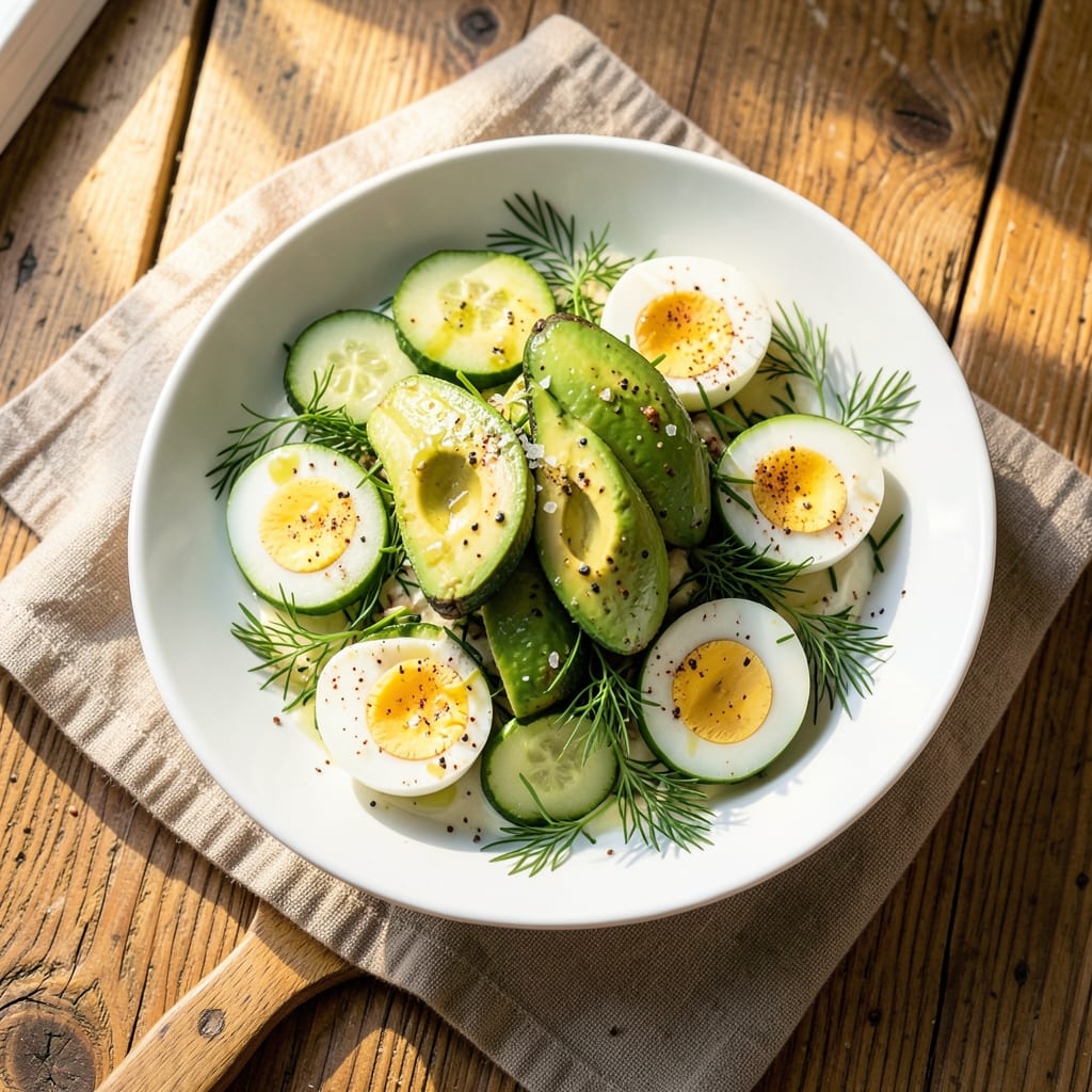 Avocado Cucumber Egg Salad Recipe: Zesty Herb Vinaigrette Magic